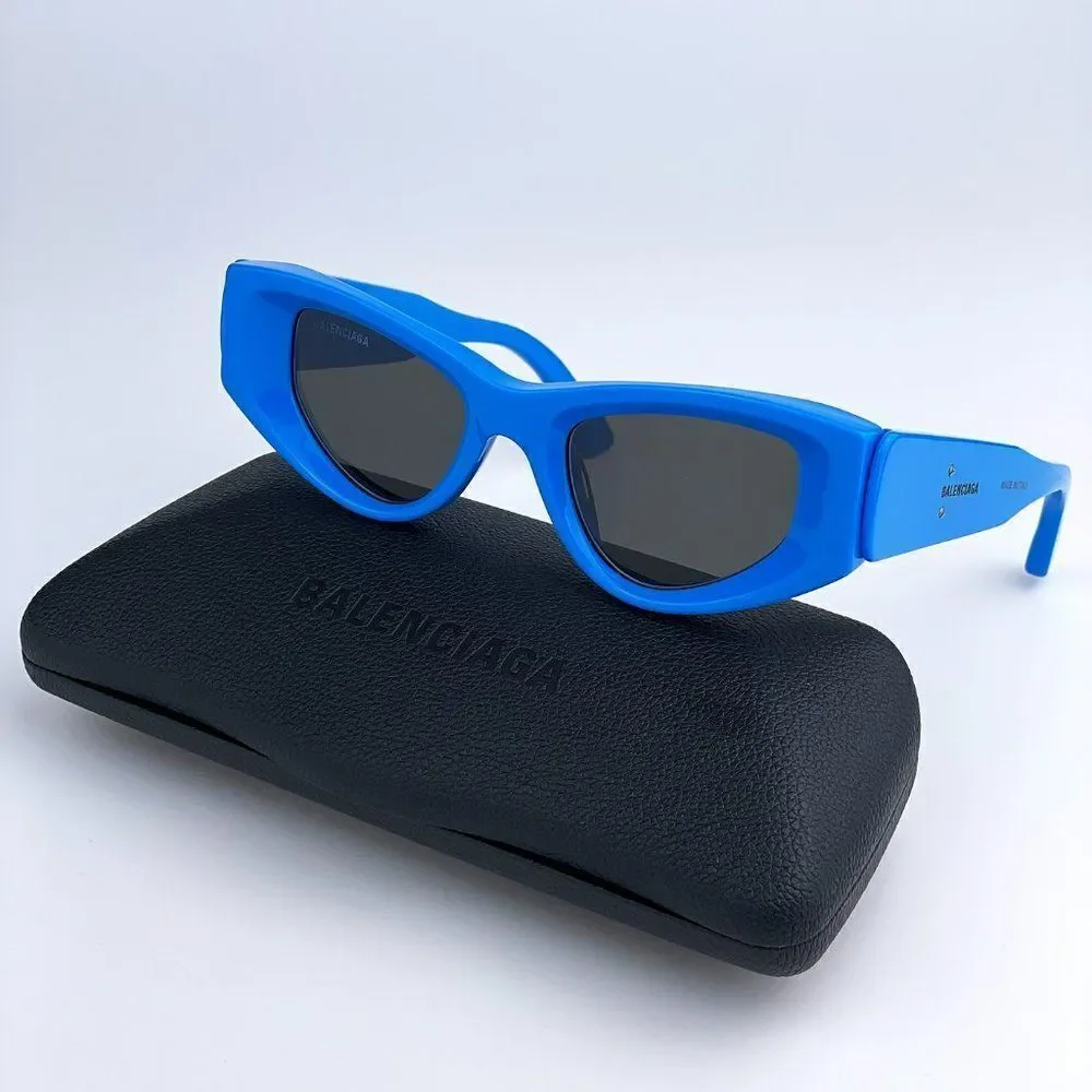 SALE! NEW Balenciaga BB0243S 004 Blue Grey Cat Eye Unisex Sunglasses